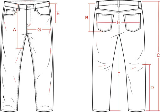 Technical polo shirt apparel size chart measurement guide template with front and back view vector line illustration