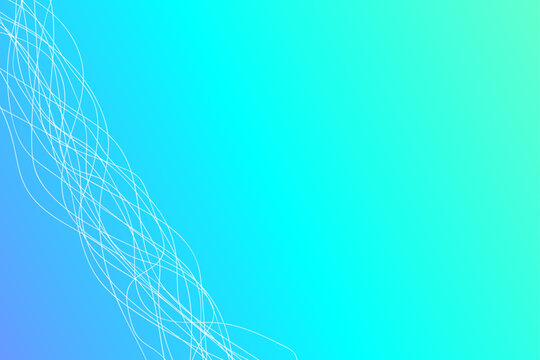 Abstract cyan gradient background with wavy lines.
