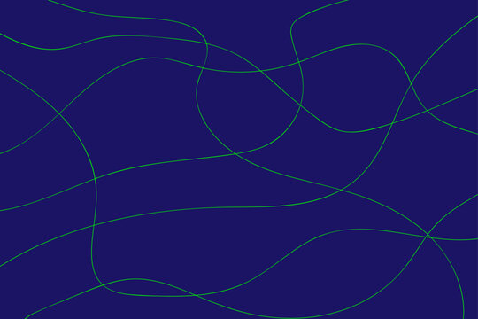 Abstract yellow wavy lines on blue background.
