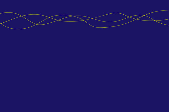 Abstract yellow wavy lines on blue background.
