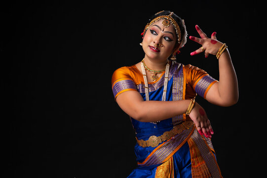 Indian classical dancer performing on stage