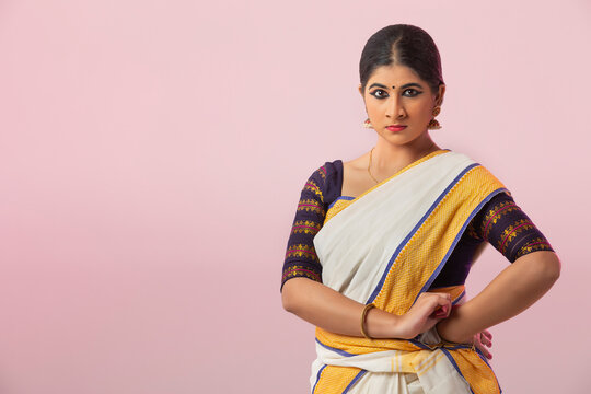 Indian classical dancer expressing anger through her dance form