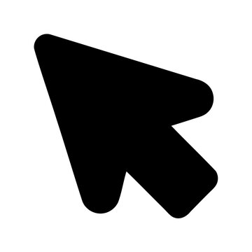 Black arrow cursor pointing left - A sleek black arrow cursor icon indicating left-click direction on a clean background, perfect for UI design and digital illustrations.