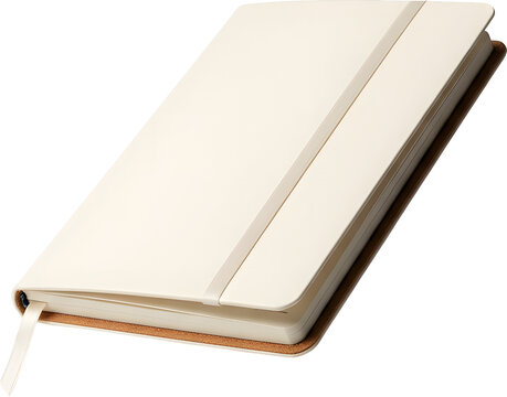Closed white blank notebook with orange.