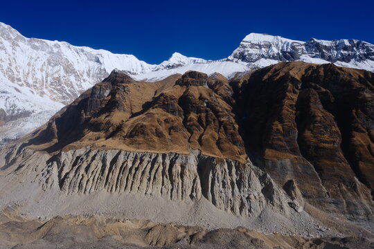 Snowcapped mountain view from Annapurna base camp, Nepal