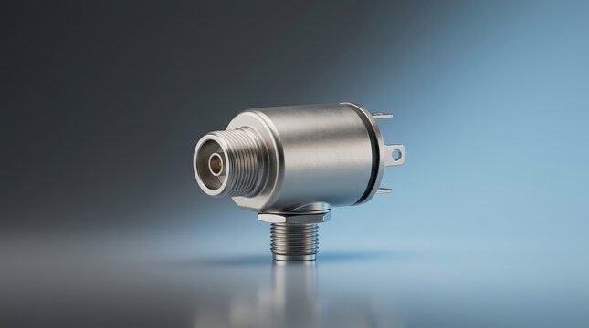 Feedthrough capacitor 3D render electromagnetic interference suppression component for shielded electrical enclosures and filtered power entry
