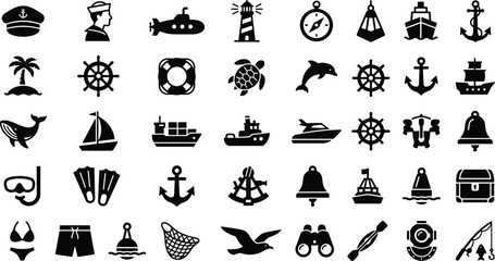 Set of nautical and marine icons © Munna graphics