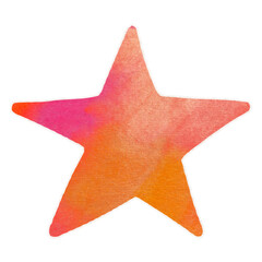 Hand Drawn Star with Colorful Watercolor Texture © Graphic Journey