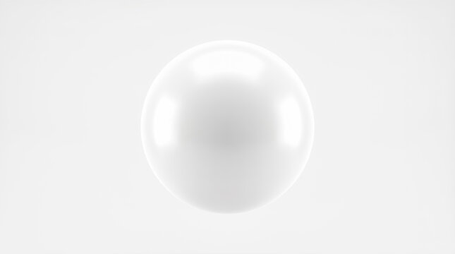Perfect smooth white three dimensional sphere floating against seamless isolated background minimalist geometric shape basic graphic design element object render