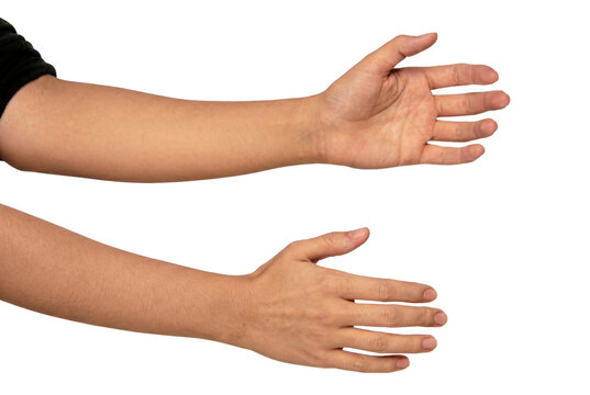 Human arms and hands extended forward in a gesture of giving or receiving