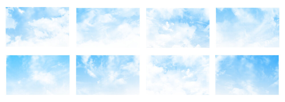 Soft banner backdrop with dreamy blue sky collection.