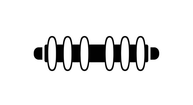 Black and white illustration of a simple electrical resistor symbol, isolated on white background.
