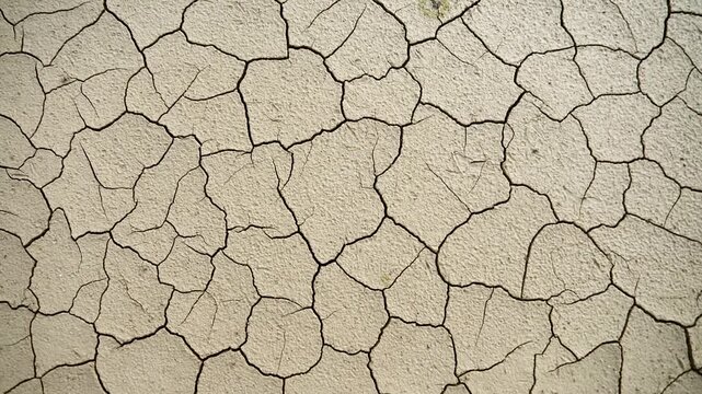 Cracked dry earth surface, showing the effects of drought and extreme weather