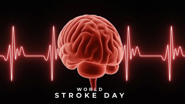 World Stroke Day Promoting Stroke Prevention Awareness and Fast Emergency Response. Animation Video.