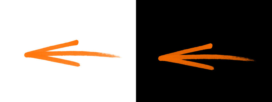 Bold Neon Orange Triple Point Arrow on White and Black Split Background