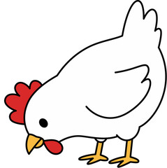 Eating rooster cartoon illustration © Teddy