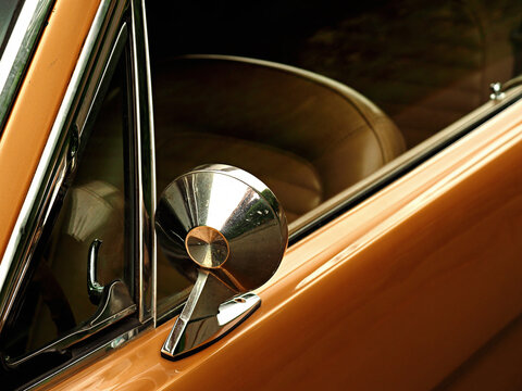 Golden Vintage car sideview mirror