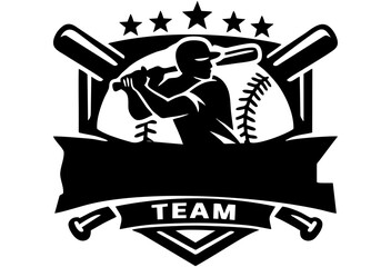 Basketball team logo illustration. Blank to add team name. © Shabana