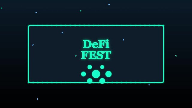 De fi fest neon animation: decentralized finance blockchain event motion 4k defi cryptocurrency