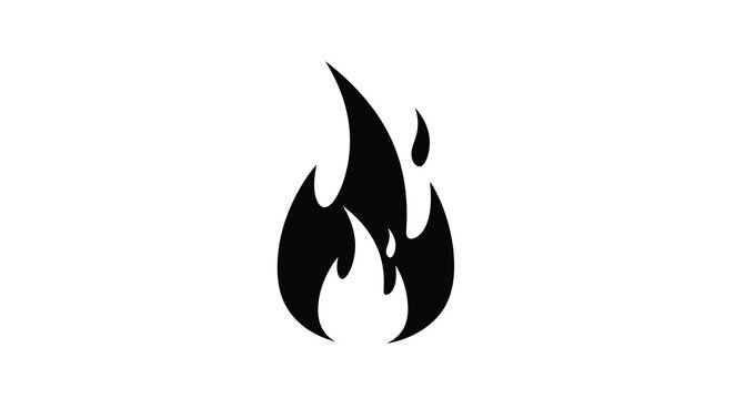 Flame Silhouette On White Background A Graphic Design Element