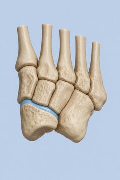 Human wrist joint anatomy with carpal bones and articular cartilage