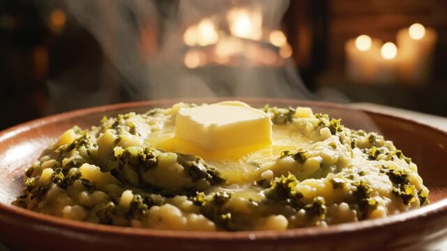 Mashed Potatoes Topped With Melted Butter