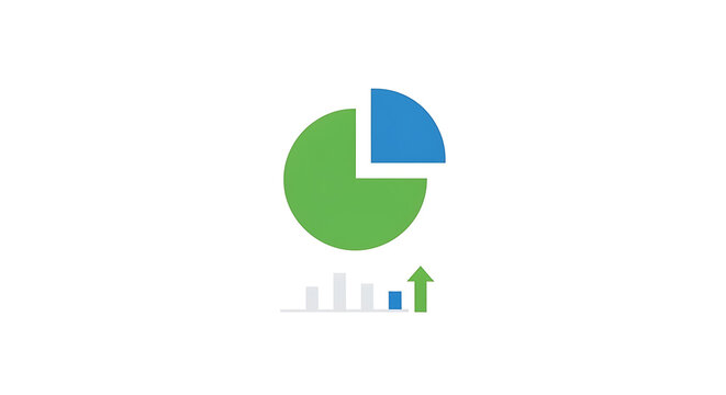 Minimalist pie chart and bar graph icon representing financial growth