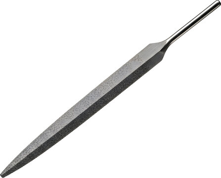 Closeup of metal engraving burin tool.