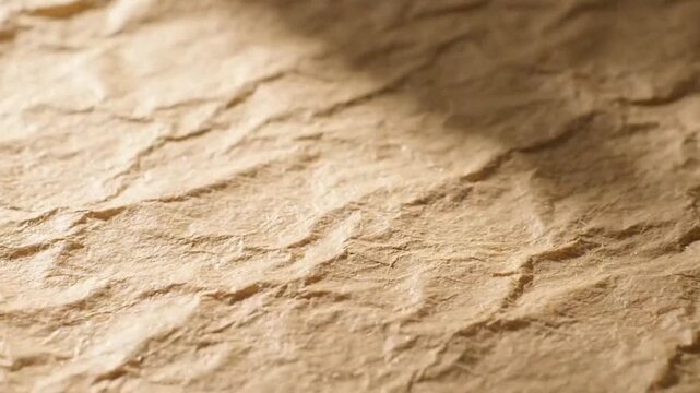 Beige Crumpled Paper Texture Moving in Different Angles for Creative Video Production Background Stop Motion Overlay