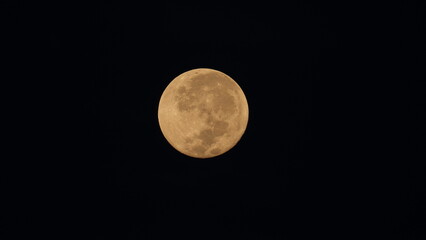 Golden Full Moon Illuminating the Night Sky © Jimmy