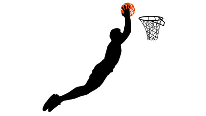 Basketball Dunk Silhouette Player Sport Action Graphic Illustration © rijalul_rokhima