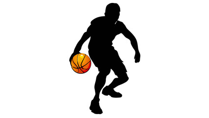 Basketball Dribble Silhouette Player Sport Action Graphic Illustration © rijalul_rokhima