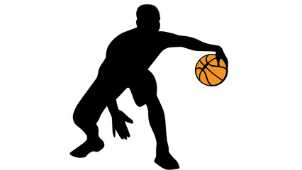 Basketball Dribble Silhouette Player Sport Action Graphic Illustration © rijalul_rokhima