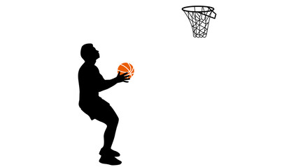Basketball Jump Shot Silhouette Player Sport Action Graphic Design © rijalul_rokhima
