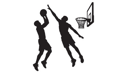 Basketball Slam Dunk Silhouette Player Sport Action Graphic Design © rijalul_rokhima