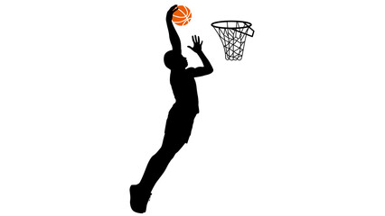 Obraz premium Classic Basketball Silhouette Player Sport Action Jump Graphic Design