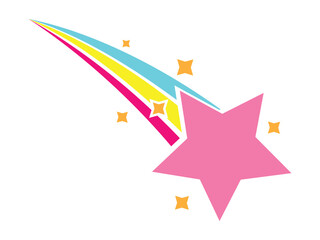 Colorful Shooting star. Shooting star comet icon. Shooting logo designs template, Fast star logo Vector. Shooting star on white background. © U-Iconic