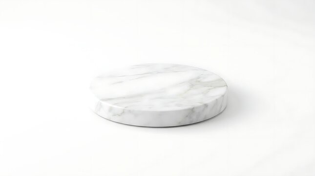 White marble podium stand on isolated white background.