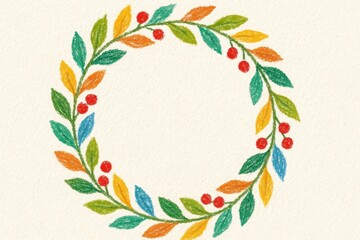 Obraz premium Colorful wreath with vibrant leaves.