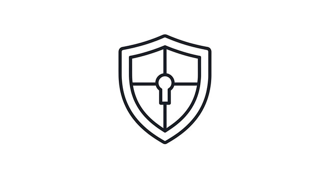 Security shield icon with keyhole symbol representing safety