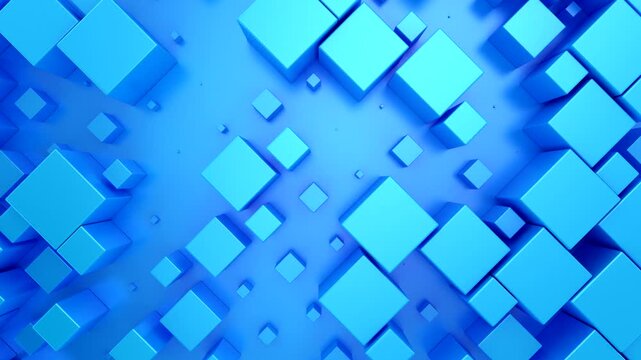 Background of Cubes. Abstract motion, loop, two color, 3d rendering, 4k resolution
