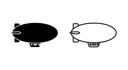 Blimp Icons, Airship Vector Graphics, Zeppelin Symbols for Aviation and Travel Concepts © Junaid