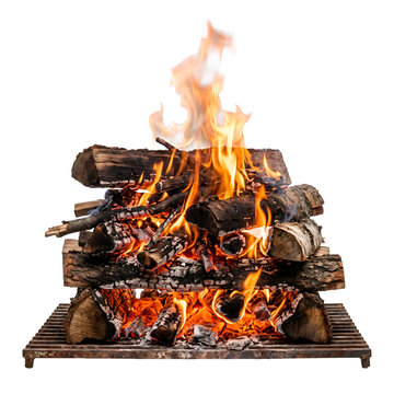 Firewood burning stack ,png