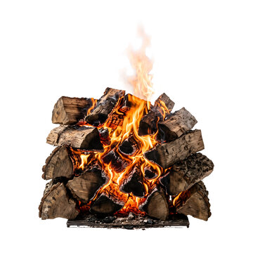 Firewood burning stack ,png