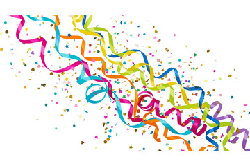 Obraz premium Colorful Streamers and Confetti