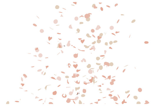 Confetti Falling Hearts and Circles