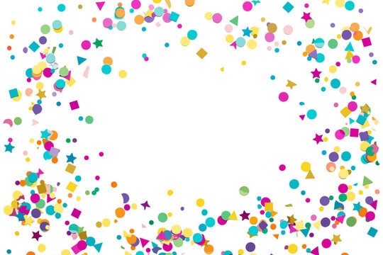 Colorful Confetti Shapes Border