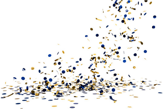 Gold and Blue Confetti Celebration