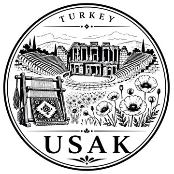 Usak Province Emblem: Textile Heritage and Ancient Ruins