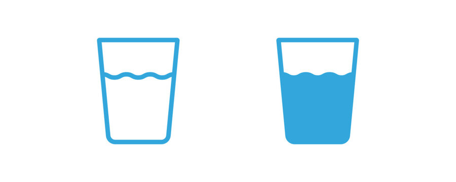 Glass of water icon, drinking water, hydration, healthy lifestyle, beverage glass, vector illustration